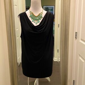 NWT Elegant Black Sleeveless Cowl Neck Top size XL by Ann Taylor